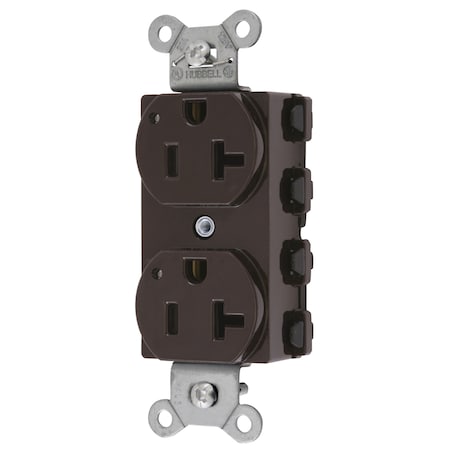 Hubbell Wiring Device-Kellems Straight Blade Receptacle, 5-20R, 20 A, 125V AC, 2 Pole, 3 Wire, Grounded SNAP5362L